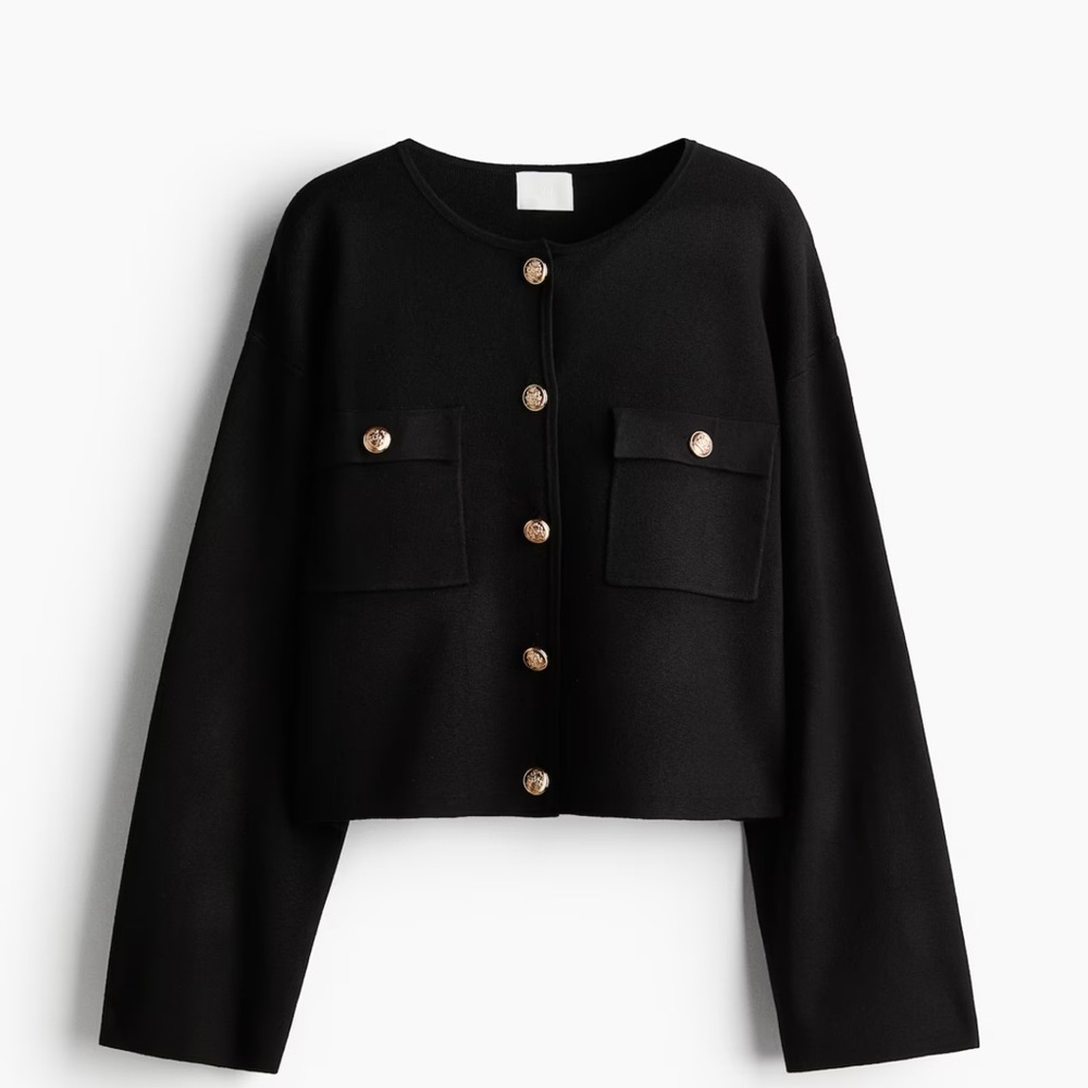 H&M Black Button-Up Top